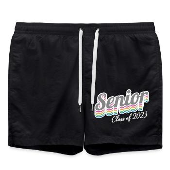 Senior Class Of 2023 Retro Graduation Party Gift - Swim Trunks - black - Front - AI Model Male 185 light (185cm)