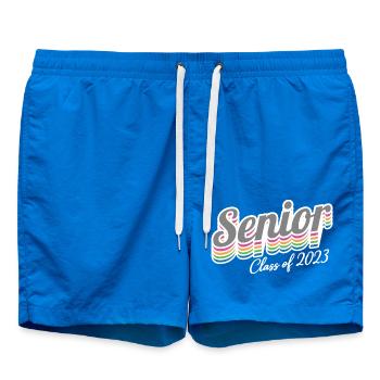 Senior Class Of 2023 Retro Graduation Party Gift - Swim Trunks - cobalt blue - Front