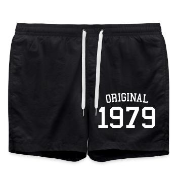 Original 1979 45e anniversaire hommes femmes 45 ans - Short de bain - noir - Devant - AI Model Male 185 light (185cm)