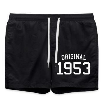 Original 1953 - 70 ans, cadeau de 70e anniversaire - Short de bain - noir - Devant - AI Model Male 185 light (185cm)