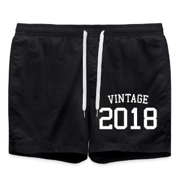Vintage 2018 - 5 Years Old, 5th Birthday Kids - Swim Trunks - black - Front - AI Model Male 185 light (185cm)