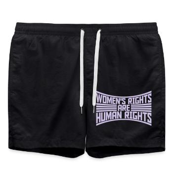 womens rights Feminist Zitat - Badeshorts - Schwarz - Vorne - AI Model Male 185 light (185cm)