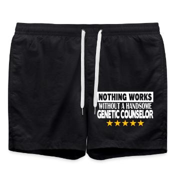 genetic counselor - Badeshorts - Schwarz - Vorne - AI Model Male 185 light (185cm)