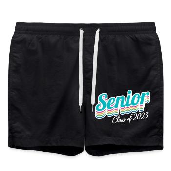 Senior Class Of 2023 Retro Graduation Party Gift - Swim Trunks - black - Front - AI Model Male 185 light (185cm)