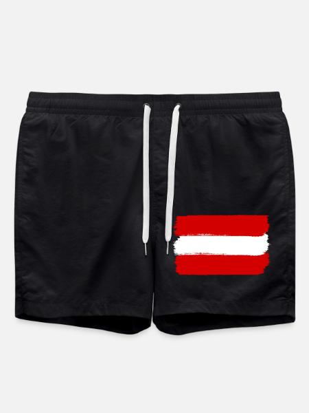 Austria flag used look - Swim Trunks - black