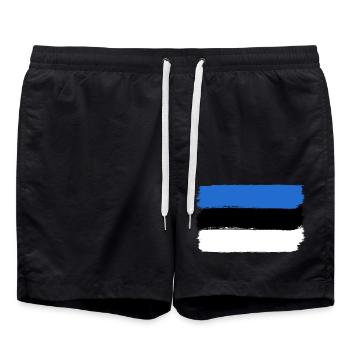 Estland Flagge used look - Badeshorts - Schwarz - Vorne - AI Model Male 185 light (185cm)