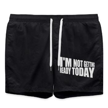 not getting ready today - Badeshorts - Schwarz - Vorne - AI Model Male 185 light (185cm)