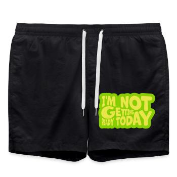 not getting ready today - Badeshorts - Schwarz - Vorne - AI Model Male 185 light (185cm)