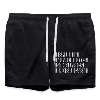 parler des paroles et du sarcasme - Short de bain - noir - Devant - AI Model Male 185 light (185cm)
