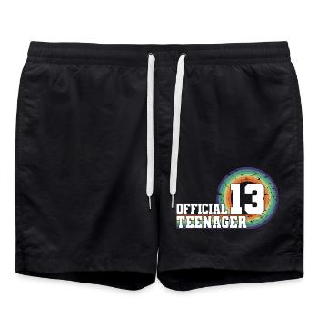 Adolescent officiel 13, cadeau cool 13e anniversaire - Short de bain - noir - Devant - AI Model Male 185 light (185cm)