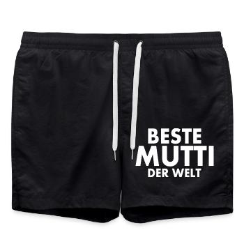 Beste mutti der welt - Badeshorts - Schwarz - Vorne - AI Model Male 185 light (185cm)