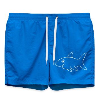 white shark white comic fish - Swim Trunks - cobalt blue - Front