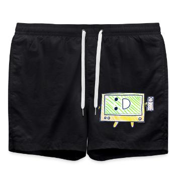Der Fernseher - Badeshorts - Schwarz - Vorne - AI Model Male 185 light (185cm)
