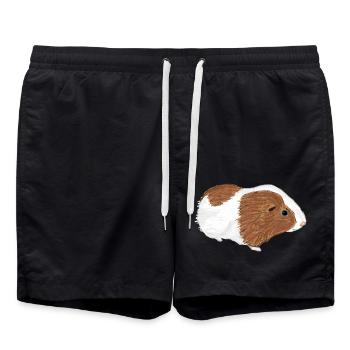 Design mit einem Glatthaar-Meerschweinchen 3 - Badeshorts - Schwarz - Vorne - AI Model Male 185 light (185cm)