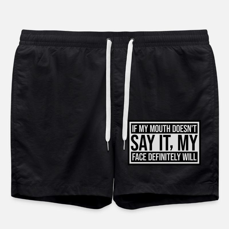 my face definitely will - Badeshorts - Schwarz