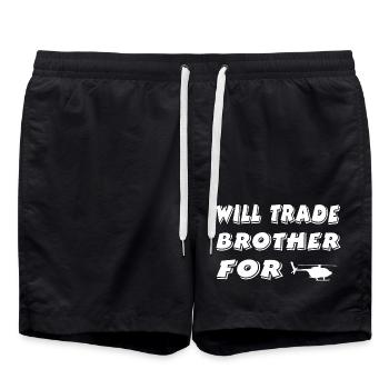 Hélicoptère - Short de bain - noir - Devant - AI Model Male 185 light (185cm)