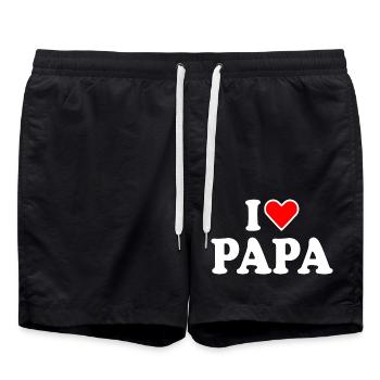 I love papa - Short de bain - noir - Devant - AI Model Male 185 light (185cm)