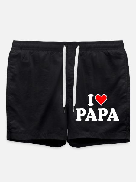 I love papa - Swim Trunks - black