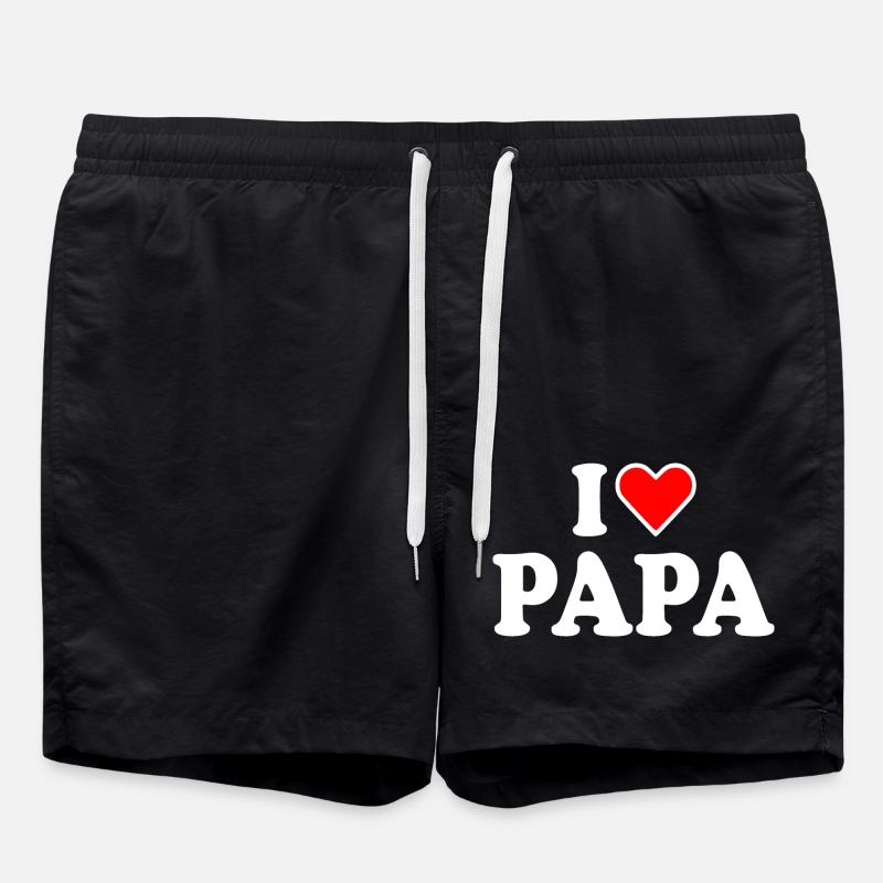 I love papa - Swim Trunks - black