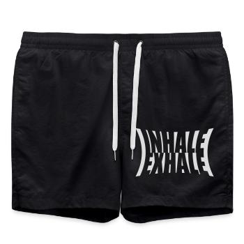 Inspirez expirez Yoga citation - Short de bain - noir - Devant - AI Model Male 185 light (185cm)
