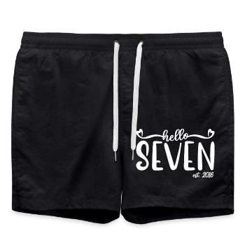7e anniversaire Enfants filles 7 Hello Seven Est. 2016 - Short de bain - noir - Devant - AI Model Male 185 light (185cm)