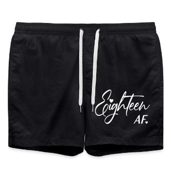 18th Birthday Men Women Anniversary 18 Years Old - Swim Trunks - black - Front - AI Model Male 185 light (185cm)