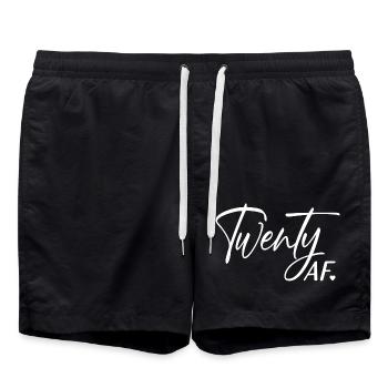 20. Geburtstag Männer Frauen Jubiläum 20 Jahre alt - Badeshorts - Schwarz - Vorne - AI Model Male 185 light (185cm)
