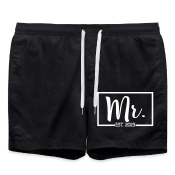 2023 Fiançailles pour la fête de mariage du marié - Short de bain - noir - Devant - AI Model Male 185 light (185cm)