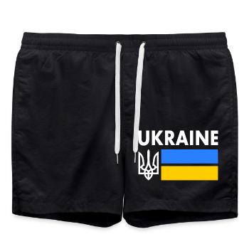 Ukraine - Badeshorts - Schwarz - Vorne - AI Model Male 185 light (185cm)