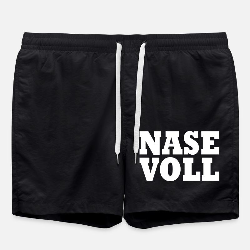 Nase voll - Badeshorts - Schwarz