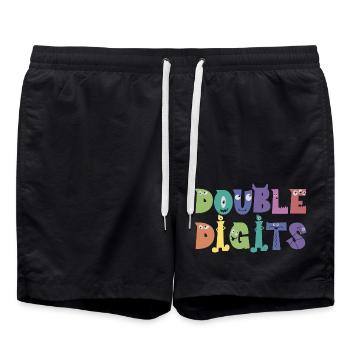 Geschenk zum 10. Geburtstag, 10 Jahre alt, für Jungen & Mädchen - Badeshorts - Schwarz - Vorne - AI Model Male 185 light (185cm)