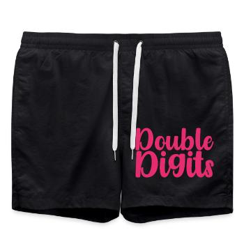 Cadeau de 10e anniversaire, 10 ans, pour garçons et filles - Short de bain - noir - Devant - AI Model Male 185 light (185cm)
