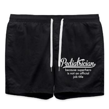 Pediatrician - Swim Trunks - black - Front - AI Model Male 185 light (185cm)