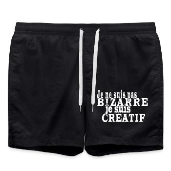 Je ne suis pas bizarre je suis créatif - Short de bain - noir - Devant - AI Model Male 185 light (185cm)