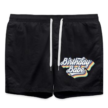 Birthday Babe Matching Group Geburtstagsparty Geschenk - Badeshorts - Schwarz - Vorne - AI Model Male 185 light (185cm)