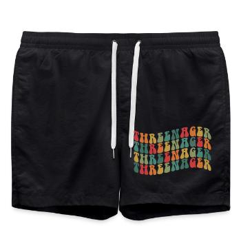 3 Years Old Threenager Boys Girls 3rd Birthday - Swim Trunks - black - Front - AI Model Male 185 light (185cm)