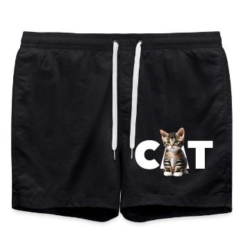 Cat - For all those who love cats and show - Swim Trunks - black - Front - AI Model Male 185 light (185cm)
