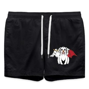 Hells, Dog, Angel, Devil, Heavenly, Devil, Dogs - Swim Trunks - black - Front - AI Model Male 185 light (185cm)