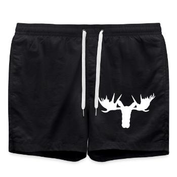 Moose head – majesty of the Scandinavian forests - Swim Trunks - black - Front - AI Model Male 185 light (185cm)