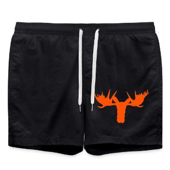 Moose head – majesty of the Scandinavian forests - Swim Trunks - black - Front - AI Model Male 185 light (185cm)