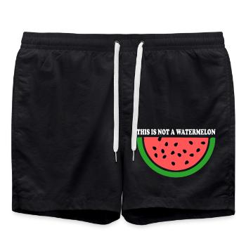 Wassermelone - Badeshorts - Schwarz - Vorne - AI Model Male 185 light (185cm)