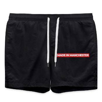 Made In Manchester, Red - Swim Trunks - black - Front - AI Model Male 185 light (185cm)