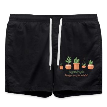 Ergothérapie: Développe ton plein potentiel - Short de bain - noir - Devant - AI Model Male 185 light (185cm)