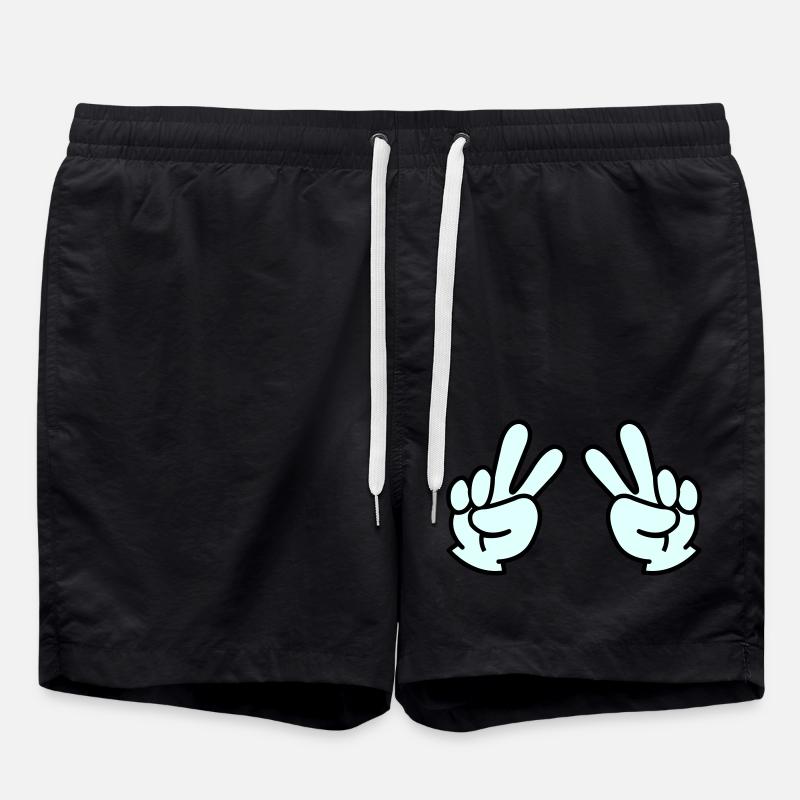 Peace Hand 2 - Swim Trunks - black