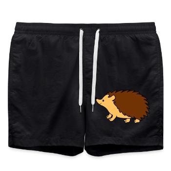 igel comic - Badeshorts - Schwarz - Vorne - AI Model Male 185 light (185cm)