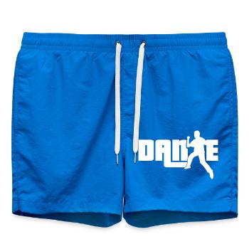 Dance Text Dancing Man Silhouette Party Music - Swim Trunks - cobalt blue - Front