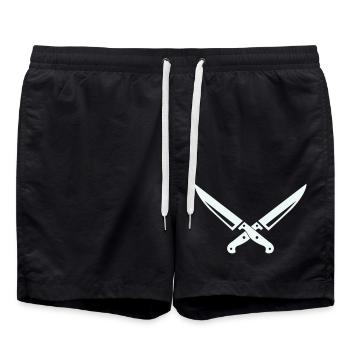 Messer Symbol - Badeshorts - Schwarz - Vorne - AI Model Male 185 light (185cm)