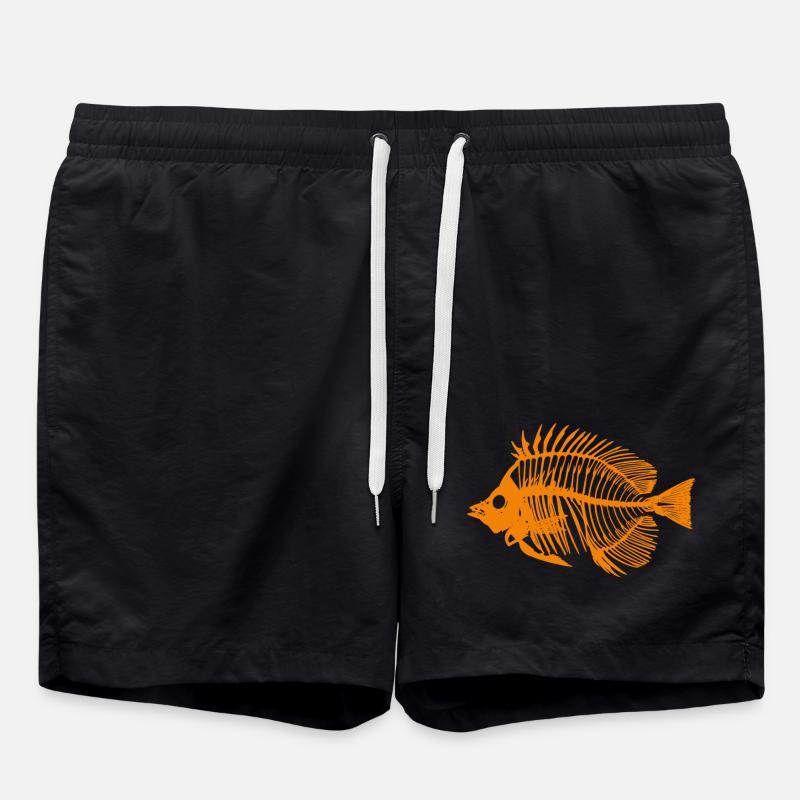 Fisch Orange - Badeshorts - Schwarz