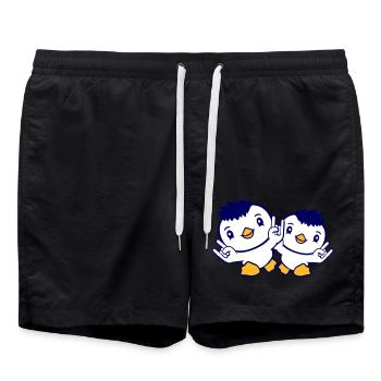 2 Heavy Metal Ente Vogel Team Küken Rock Handgeste - Badeshorts - Schwarz - Vorne - AI Model Male 185 light (185cm)