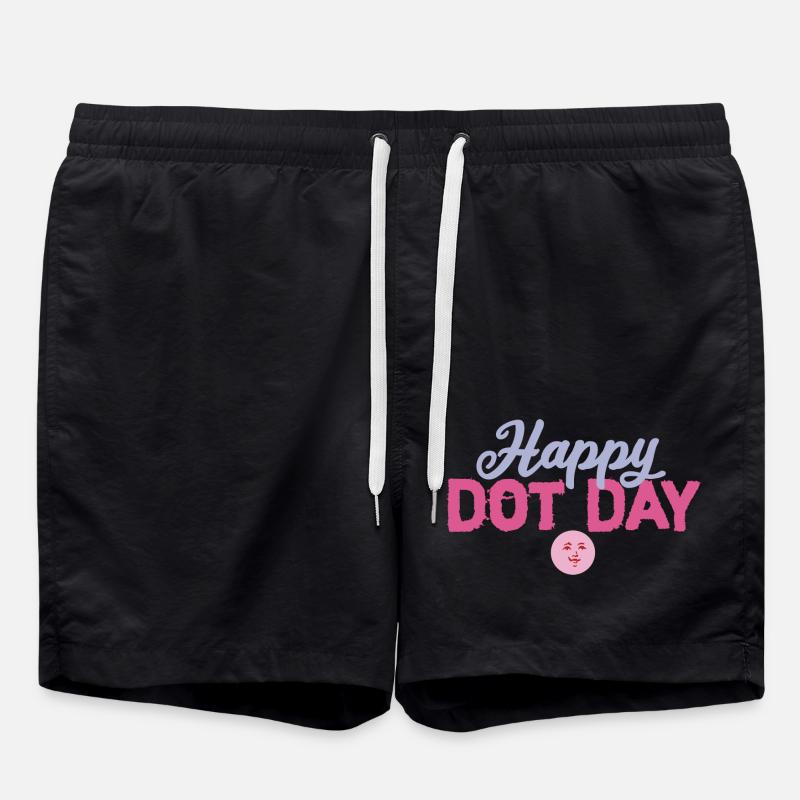 Happy New Dot Day - Swim Trunks - black